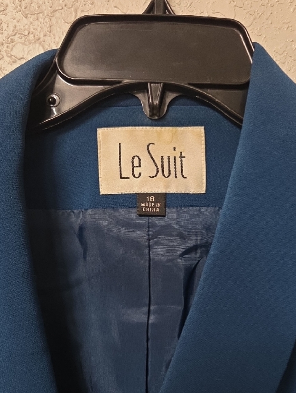 Le Suit Teal Blue Shawl Collar Blazer with Decorative Buttons Size 18 - Picture 2 of 5